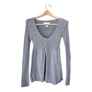 VTG American Eagle Cardigan Womens S Gray Sweater Babydoll Top Bella Swan Y2K